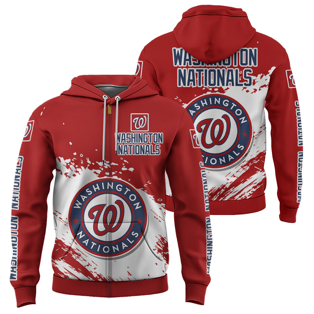 Washington Nationals Red Color MLB Hoodie For Big Fan NH24
