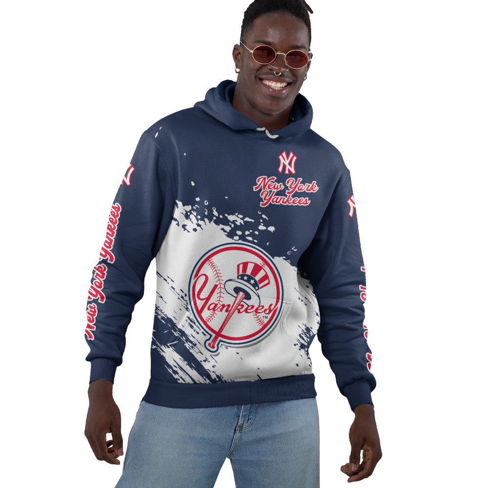 New York Yankees Blue Color MLB Hoodie For Big Fan NH24