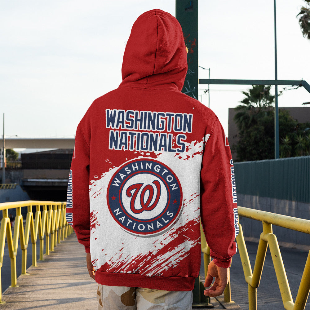 Washington Nationals Red Color MLB Hoodie For Big Fan NH24