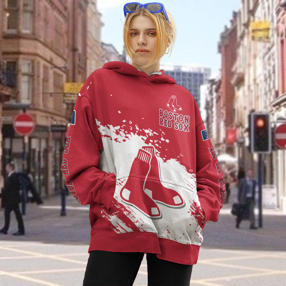 Boston Red Sox Red Color MLB Hoodie For Big Fan NH24