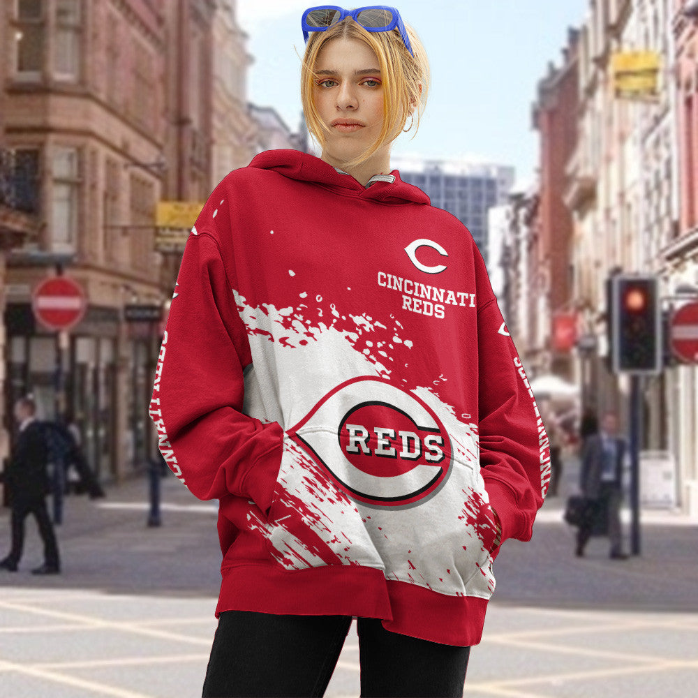 Cincinnati Reds Red Color MLB Hoodie For Big Fan NH24
