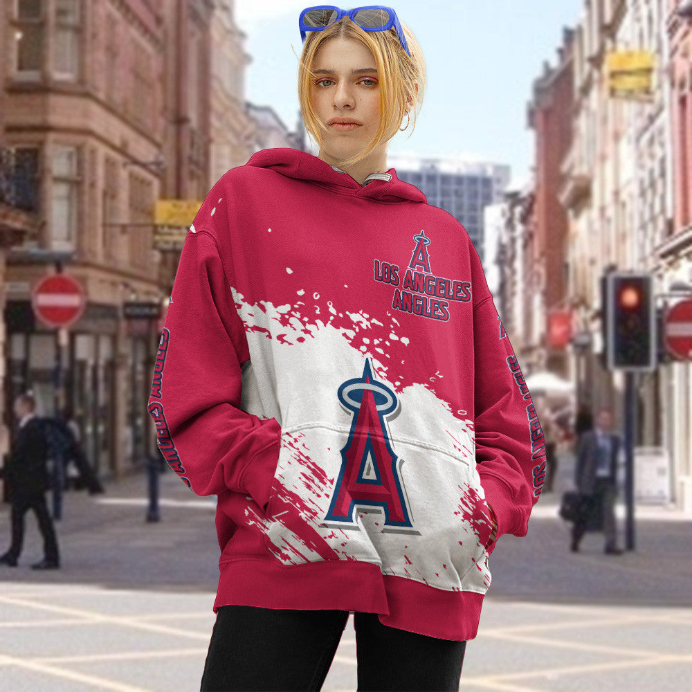 Los Angeles Angles Red Color MLB Hoodie For Big Fan NH24