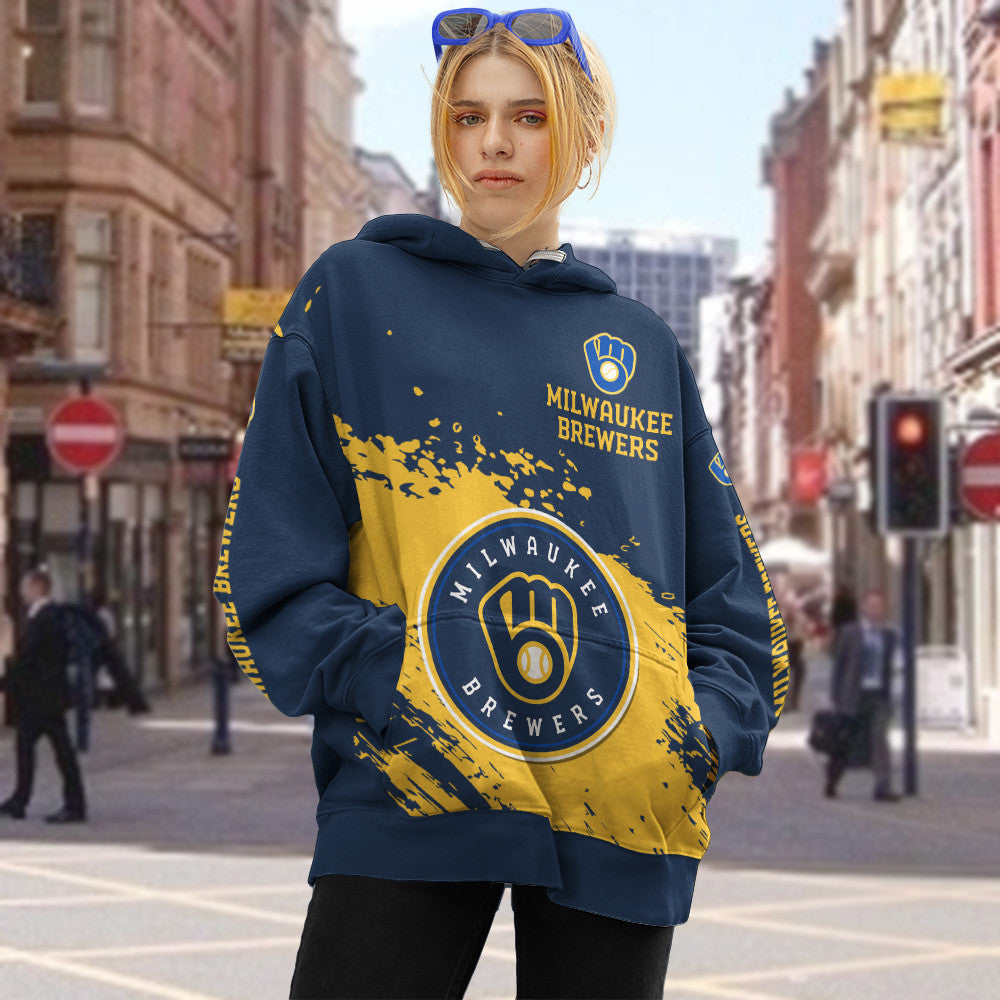 Milwaukee Brewers Blue Color MLB Hoodie For Big Fan NH24