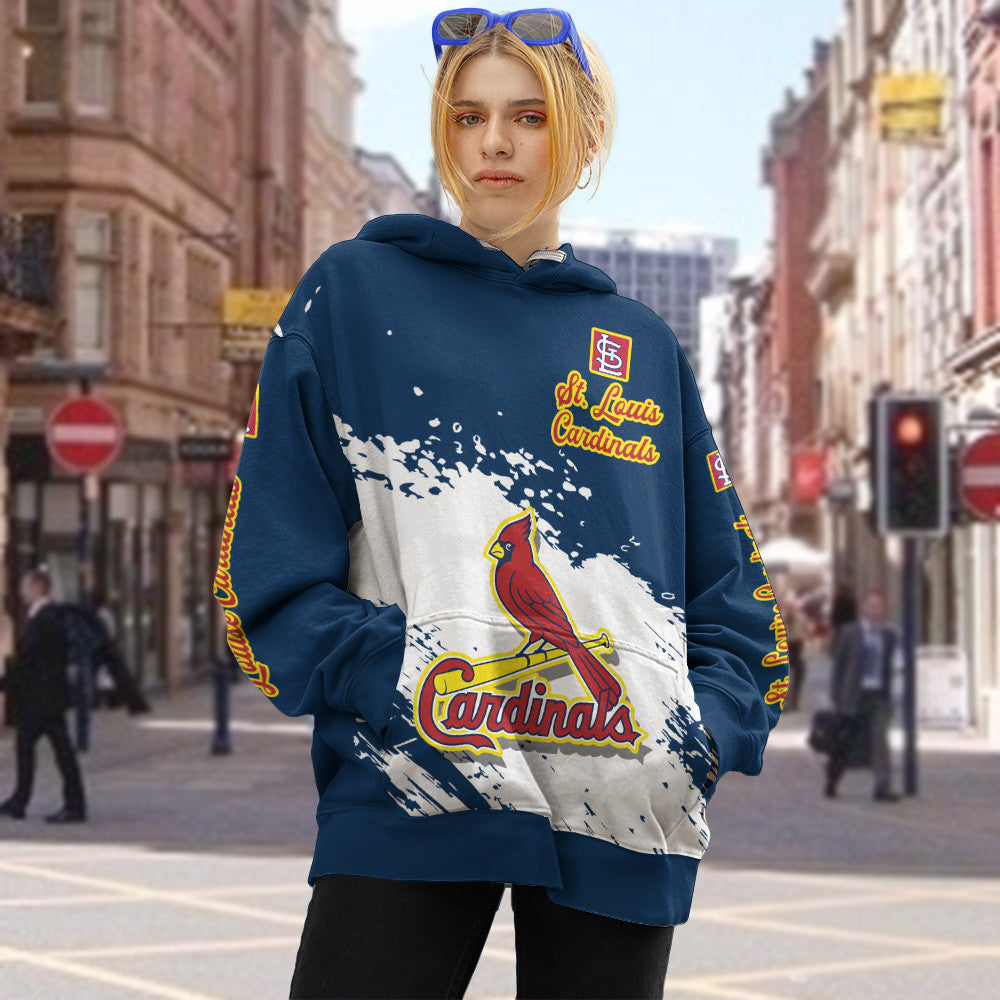 St Louis Cardinals Blue Color MLB Hoodie For Big Fan NH24