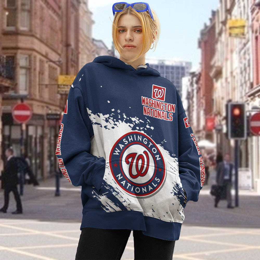 Washington Nationals Blue Color MLB Hoodie For Big Fan NH24