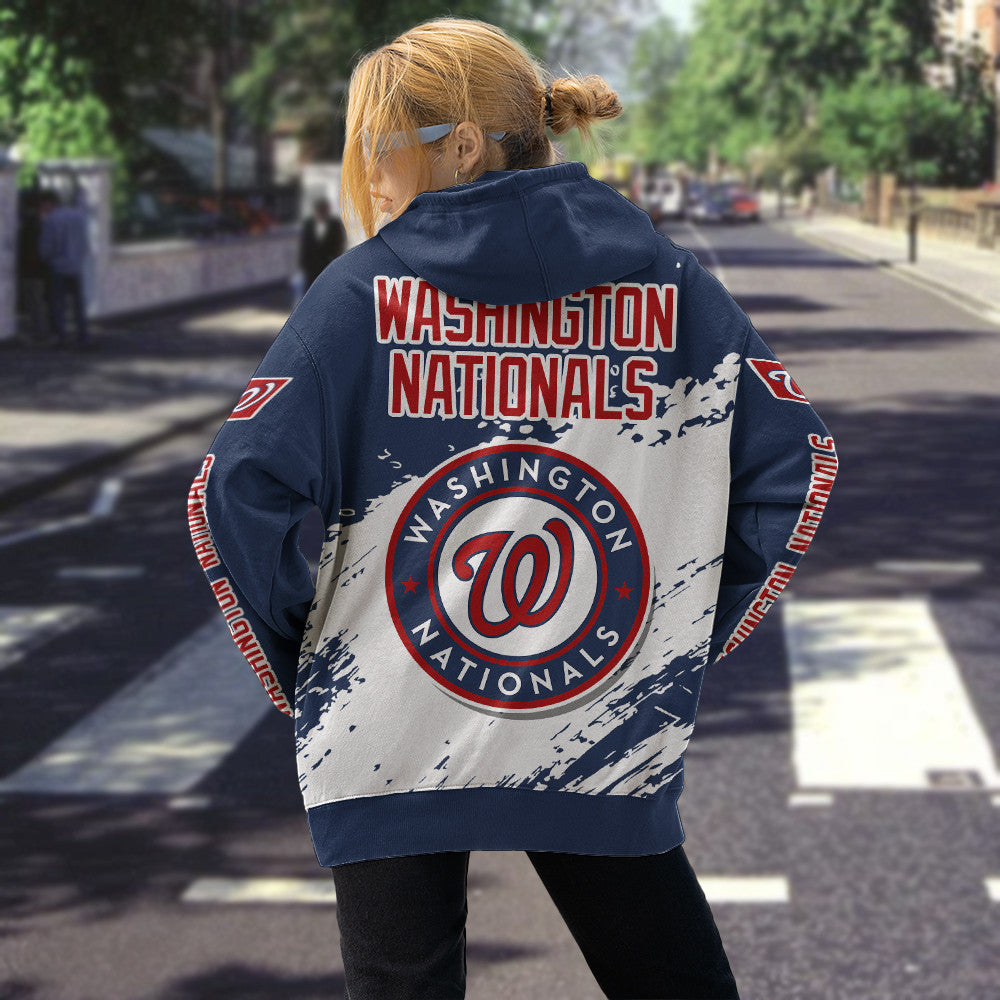 Washington Nationals Blue Color MLB Hoodie For Big Fan NH24