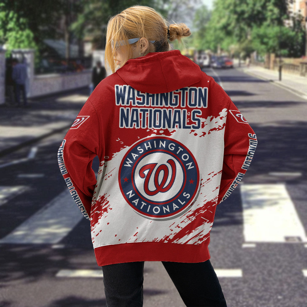 Washington Nationals Red Color MLB Hoodie For Big Fan NH24
