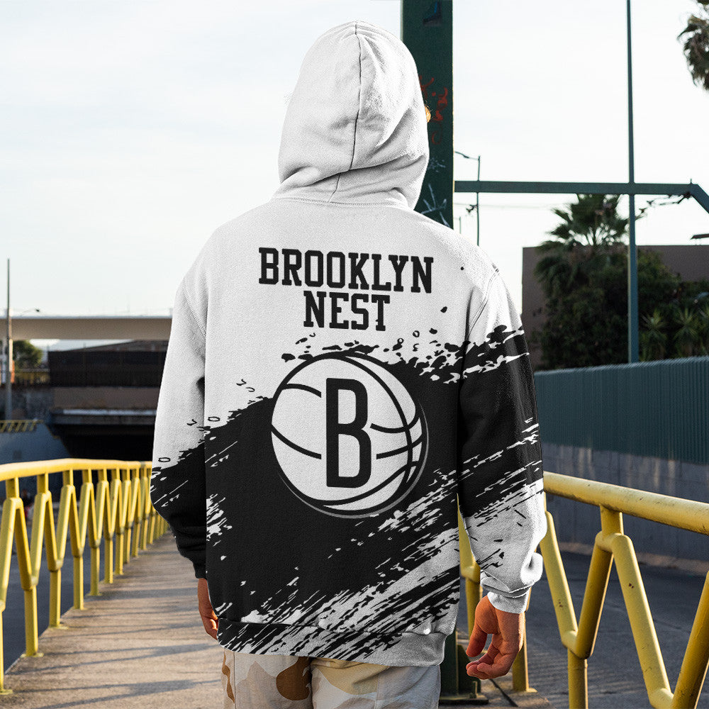 Brooklyn Nets NBA Hoodie Stylish Logo for Fans Color White NH24