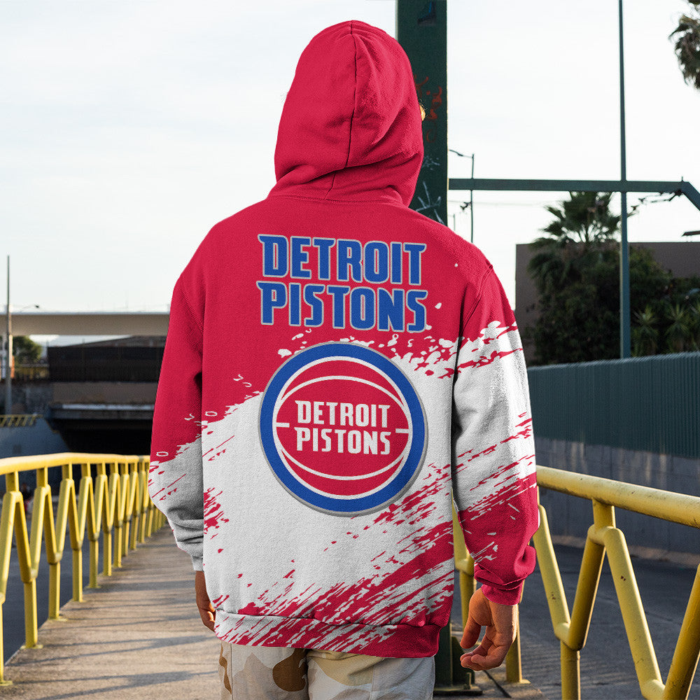 Detroit Pistons NBA Hoodie Stylish Logo for Fans Color Red NH24