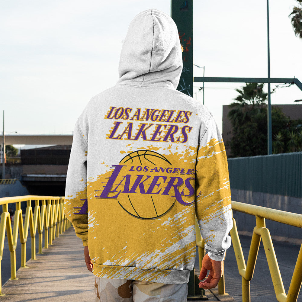 Los Angeles Lakers NBA Hoodie Stylish Logo for Fans Color White NH24