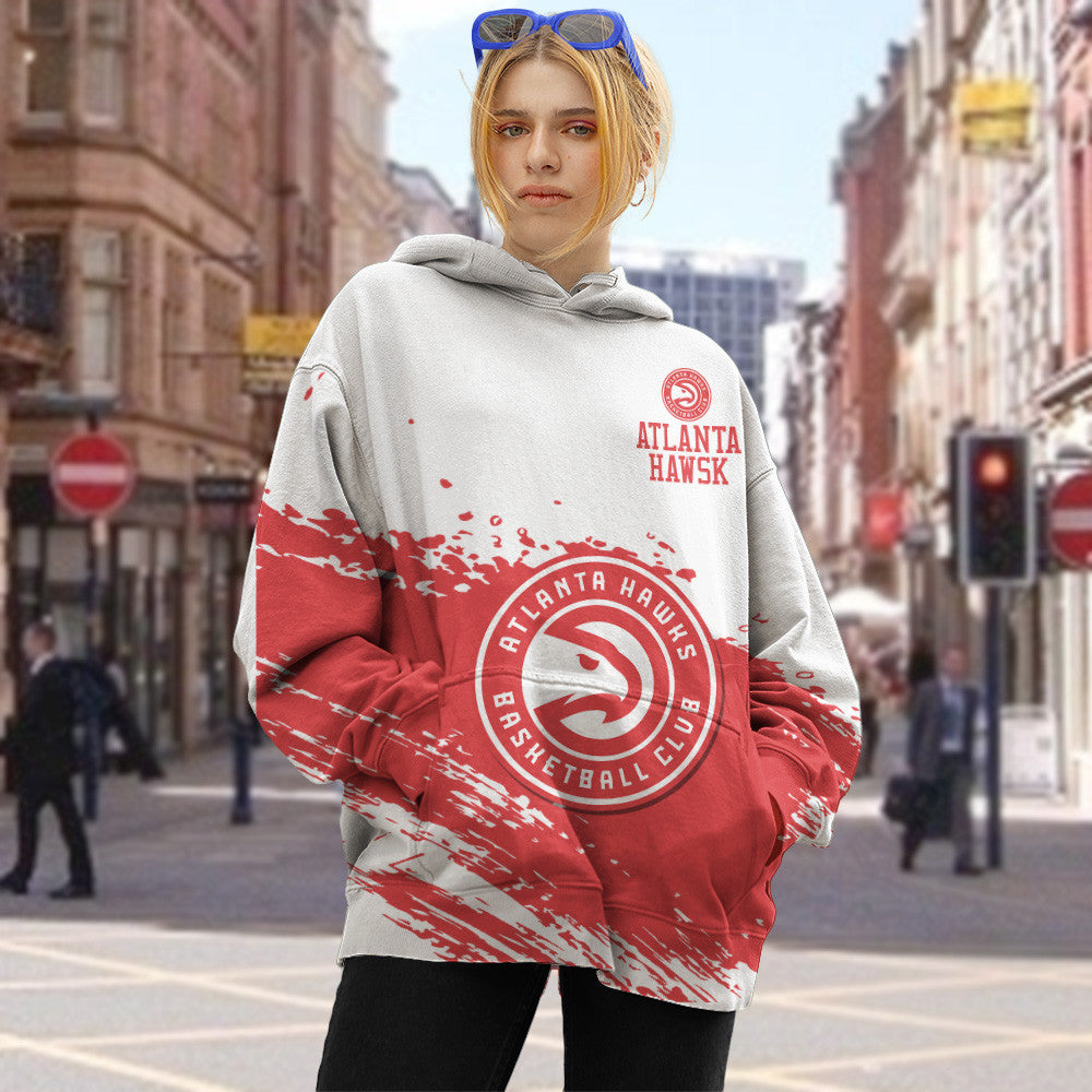 Atlanta Hawks NBA Hoodie Stylish Logo for Fans Color White NH24