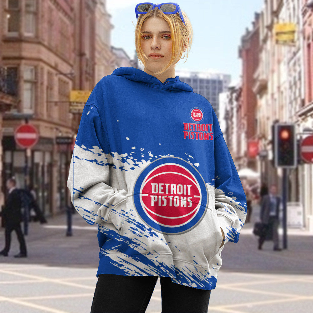 Detroit Pistons NBA Hoodie Stylish Logo for Fans Color Blue NH24