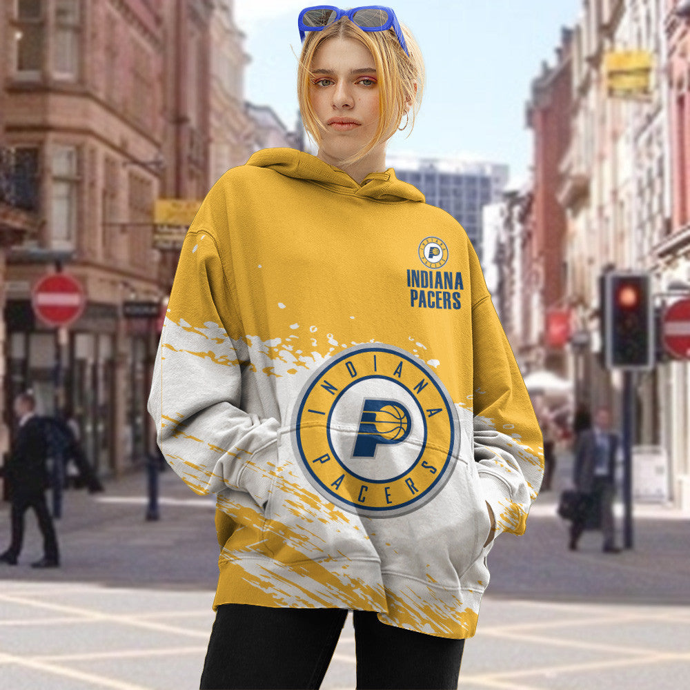 Indiana Pacers NBA Hoodie Stylish Logo for Fans Color Yellow NH24