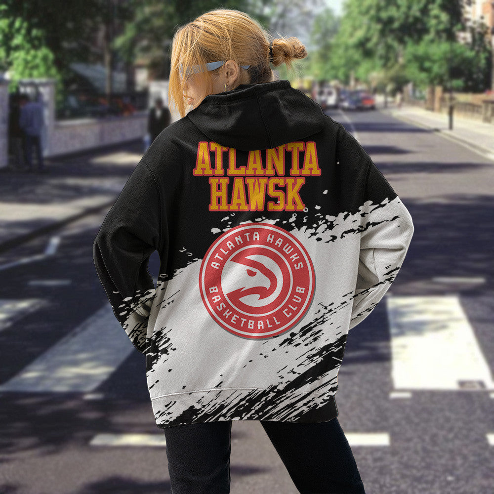 Atlanta Hawks NBA Hoodie Stylish Logo for Fans Color Black NH24