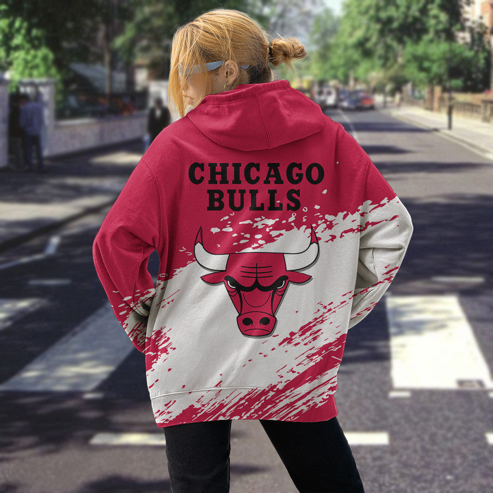 Chicago Bulls NBA Hoodie Stylish Logo for Fans Color Red NH24