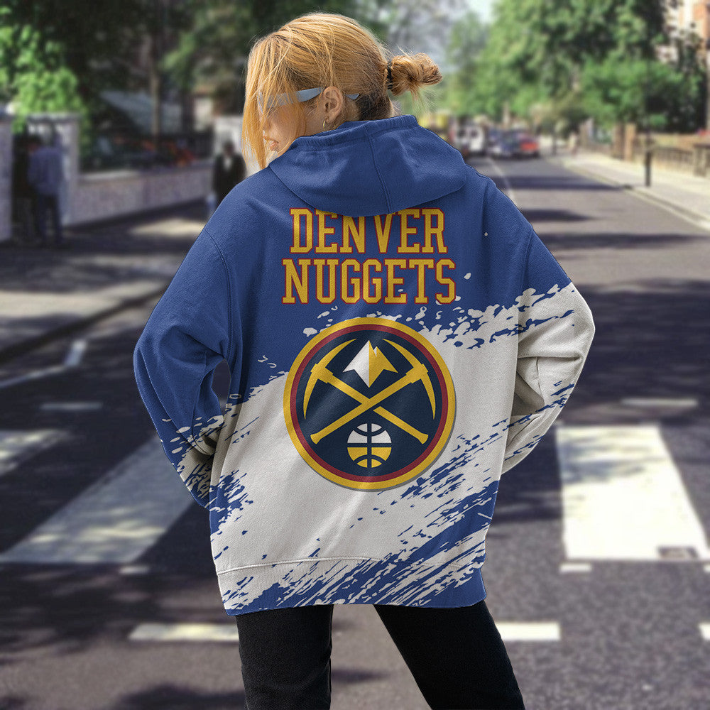 Denver Nuggets NBA Hoodie Stylish Logo for Fans Color Blue NH24