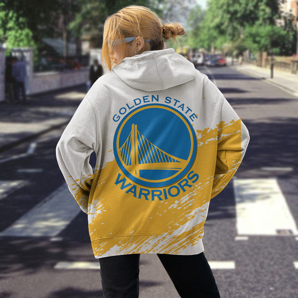 Golden State Warriors NBA Hoodie Stylish Logo for Fans Color White NH24