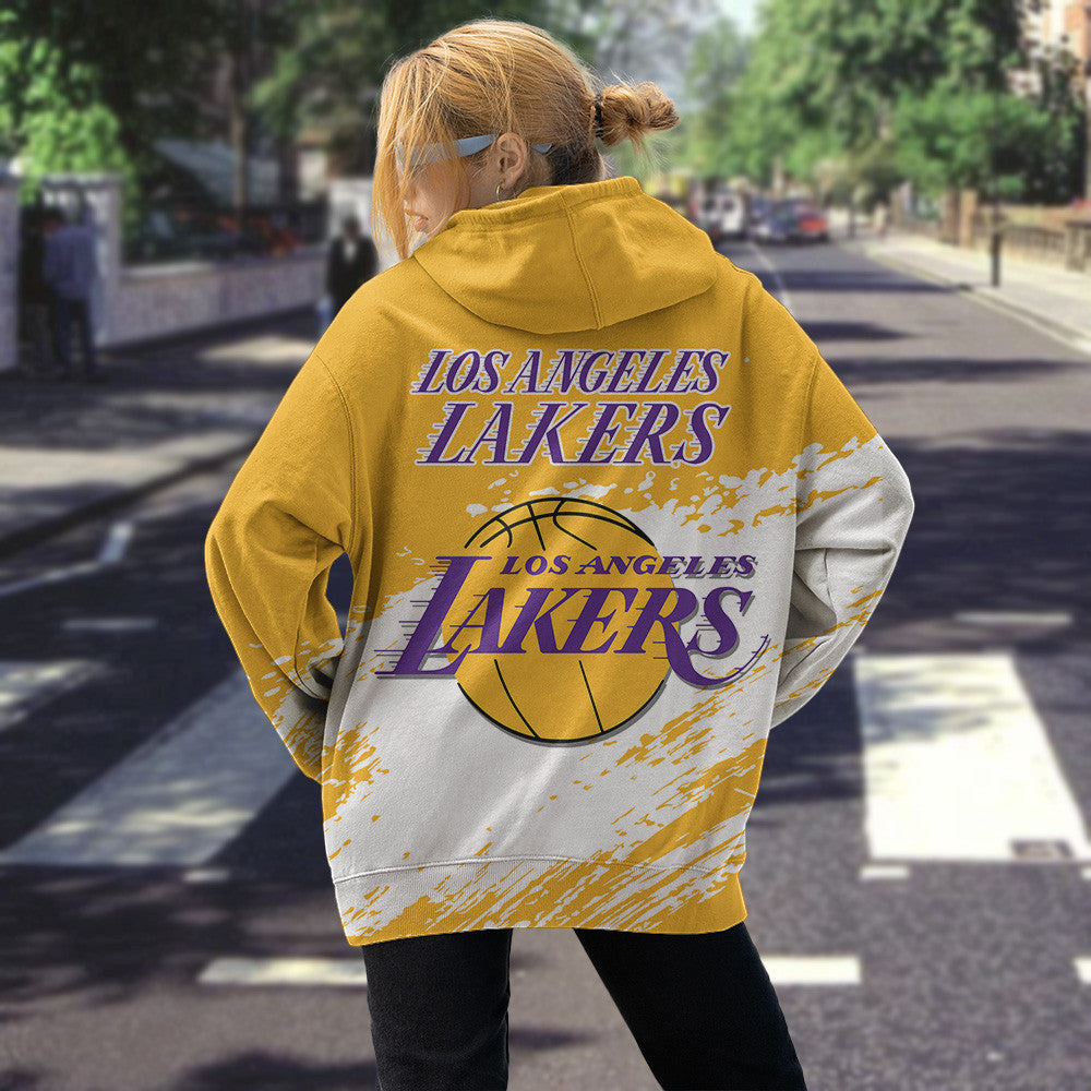 Los Angeles Lakers NBA Hoodie Stylish Logo for Fans Color Yellow NH24