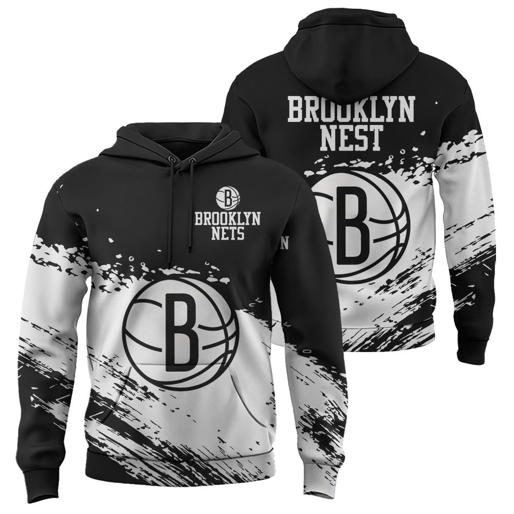 Brooklyn Nets NBA Hoodie Stylish Logo for Fans Color Black NH24