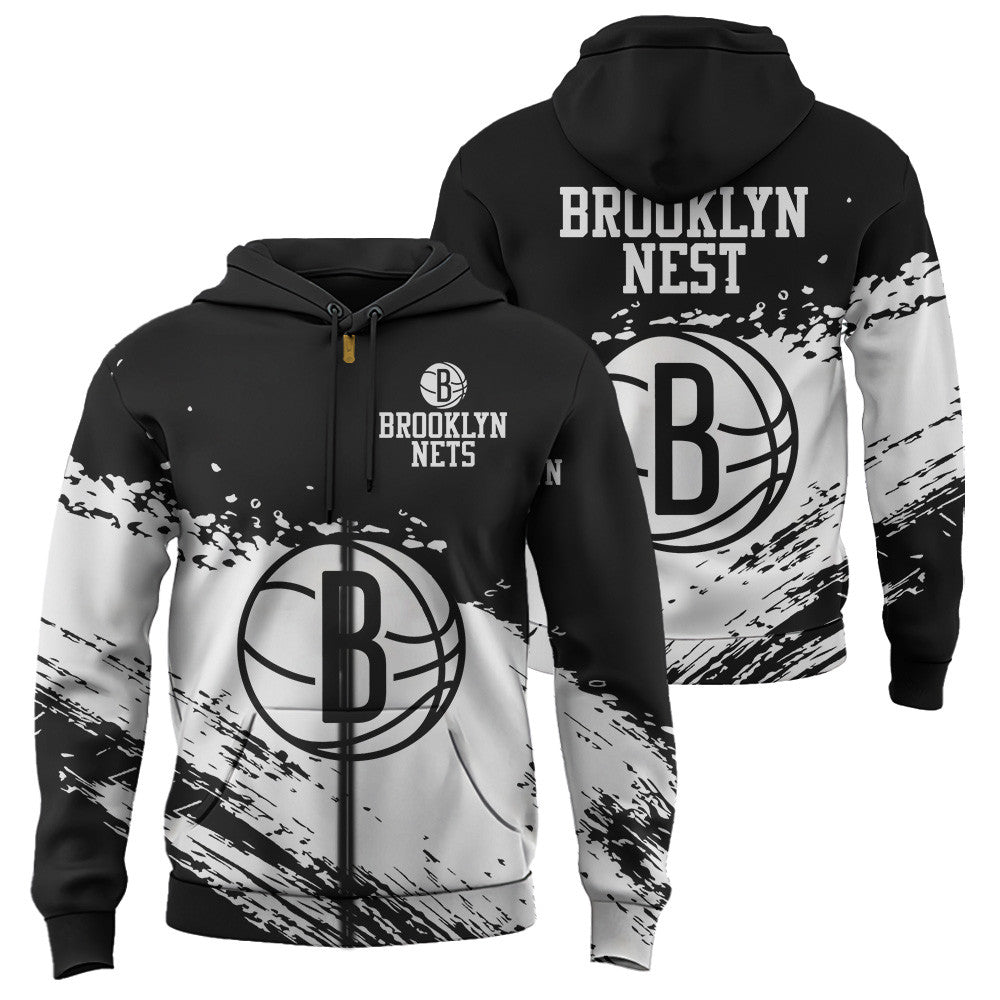 Brooklyn Nets NBA Hoodie Stylish Logo for Fans Color Black NH24