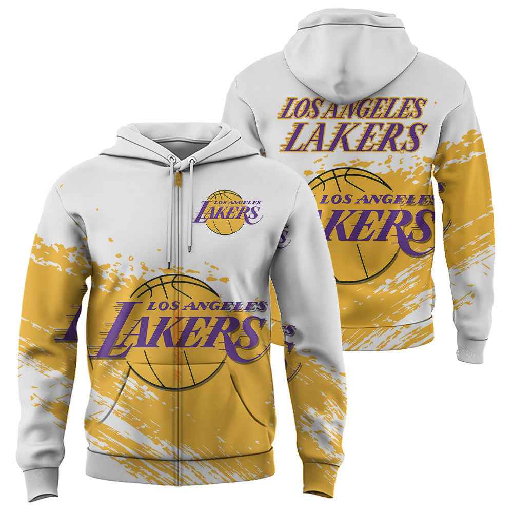 Los Angeles Lakers NBA Hoodie Stylish Logo for Fans Color White NH24