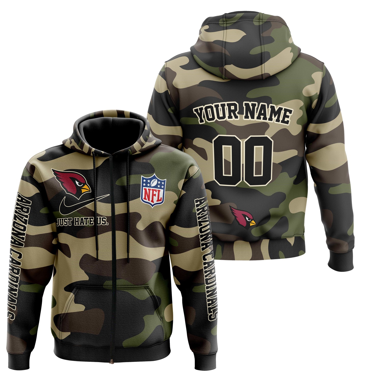 NFL Arizona Cardinals Personalized Pullover Hoodie Camo Veterans Special Edition NH24