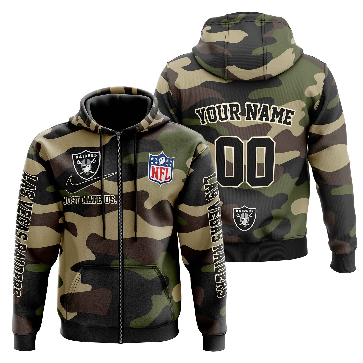 NFL Las Vegas Raiders Personalized Pullover Hoodie Camo Veterans Special Edition NH24