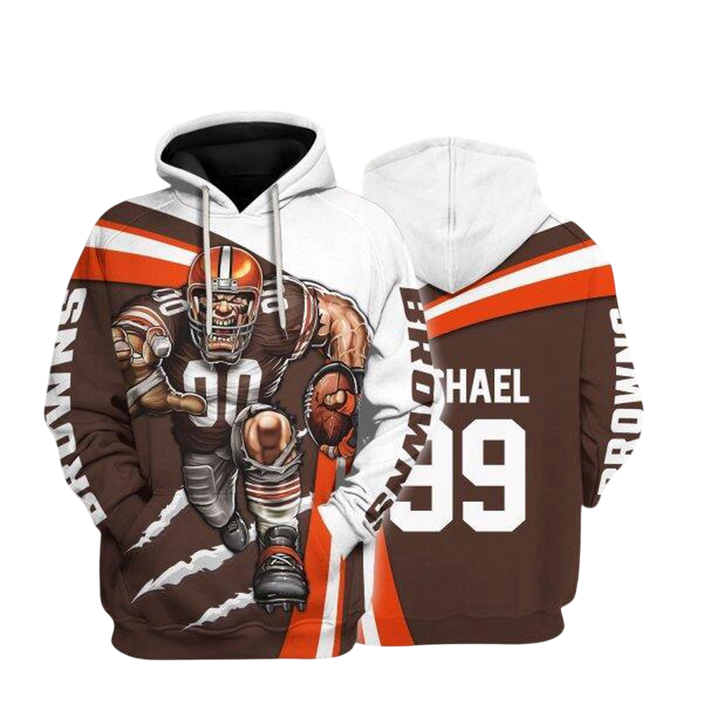 NFL Cleveland Browns Personalized Hoodie Mascot Football Player NH24