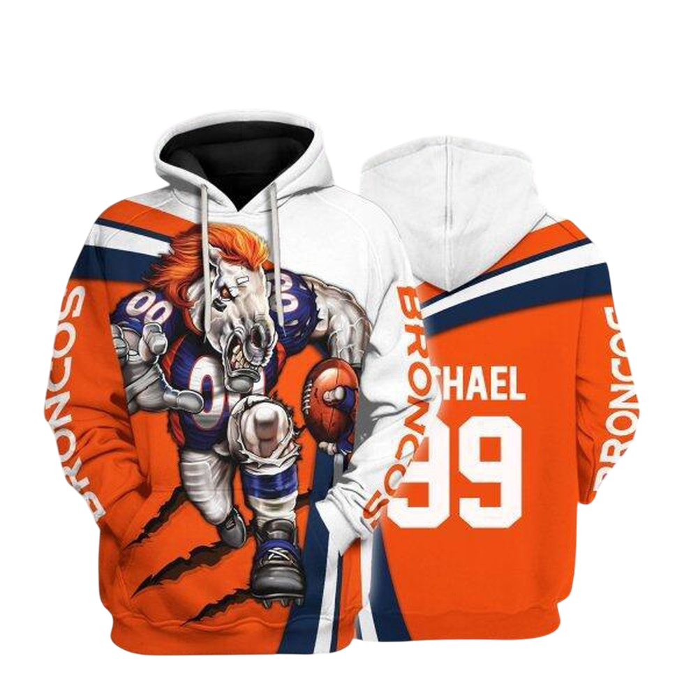 NFL Denver Broncos Personalized Hoodie Mascot Football Player NH24