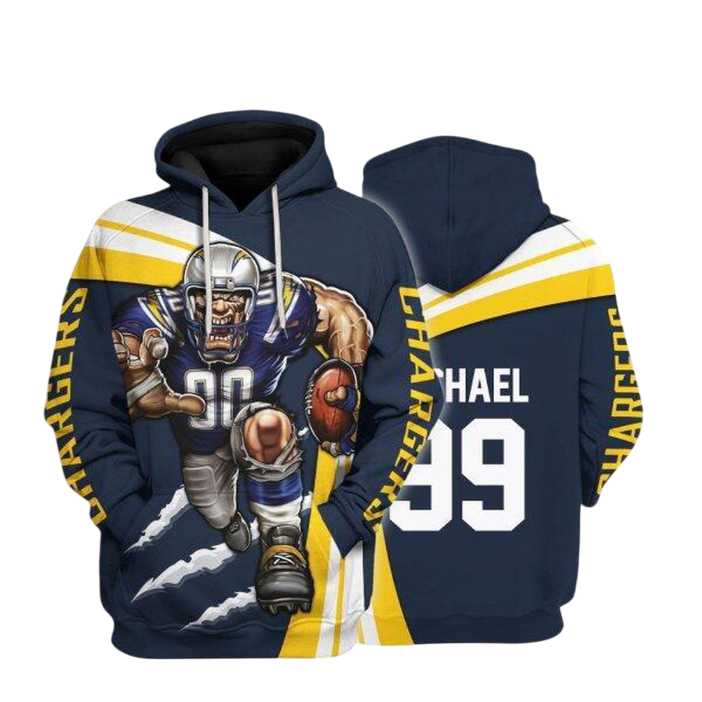 NFL Los Angeles Chargers Personalized Hoodie Mascot Football Player NH24