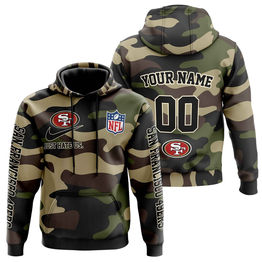 NFL San Francisco 49ers Personalized Pullover Hoodie Camo Veterans Special Edition NH24