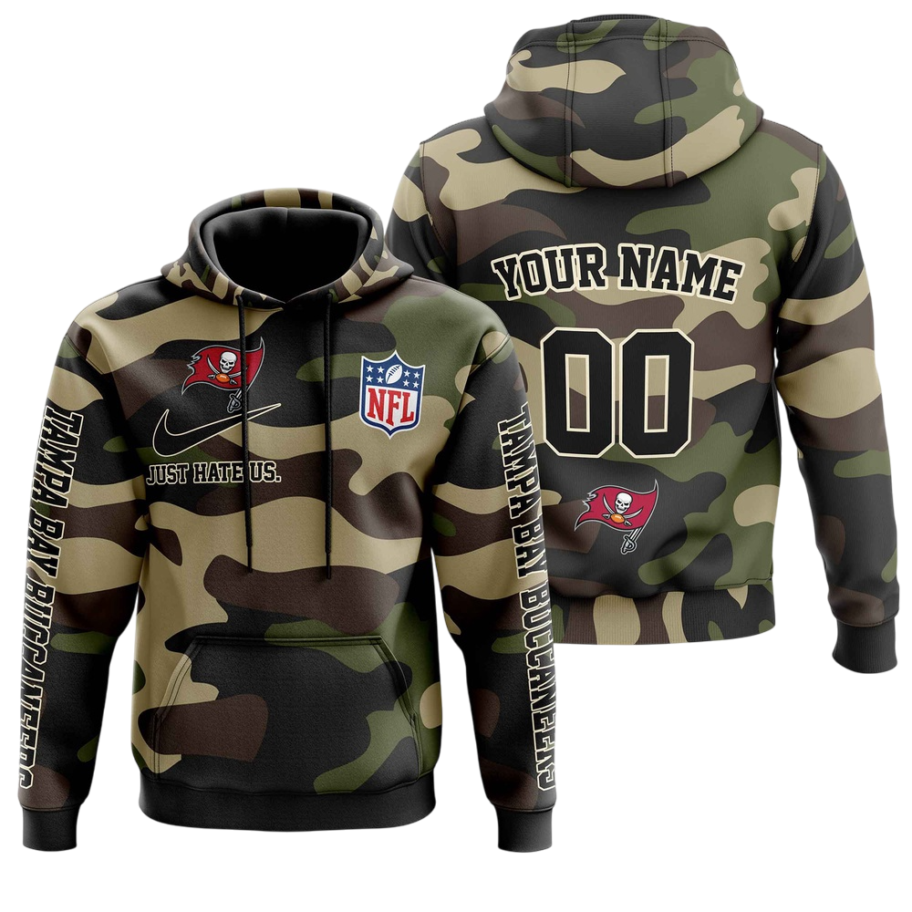 NFL Tampa Bay Buccaneers Personalized Pullover Hoodie Camo Veterans Special Edition NH24