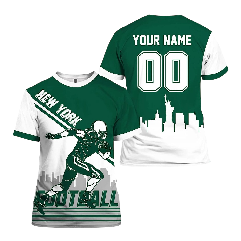 NFL New York Jets Custom Name And Number T-Shirt – Football Player For Big Fan NH24