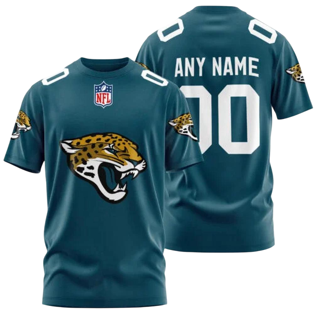 Jacksonville Jaguars Custom T-Shirt – Add Your Name & Number NH24