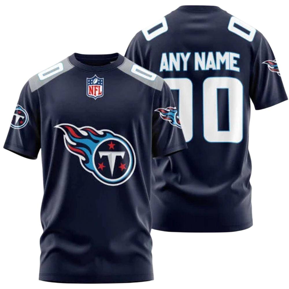 Tennessee Titans Custom T-Shirt – Add Your Name & Number NH24