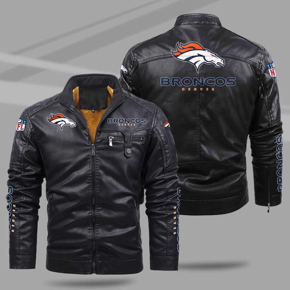 Denver Broncos NFL Teams Fleece Leather Jacket For All Season NH24