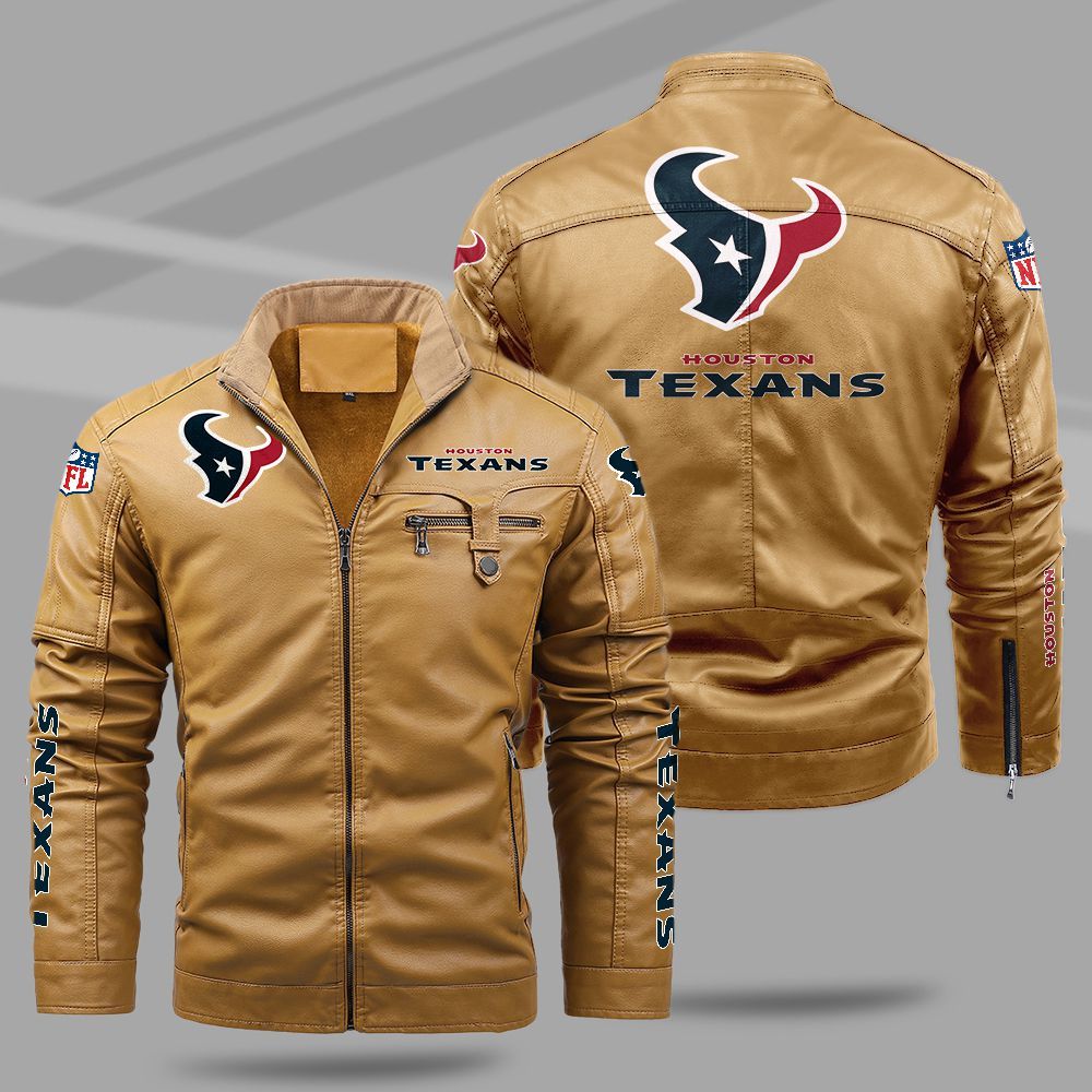 Houston Texans NFL Teams Fleece Leather Jacket For All Season NH24