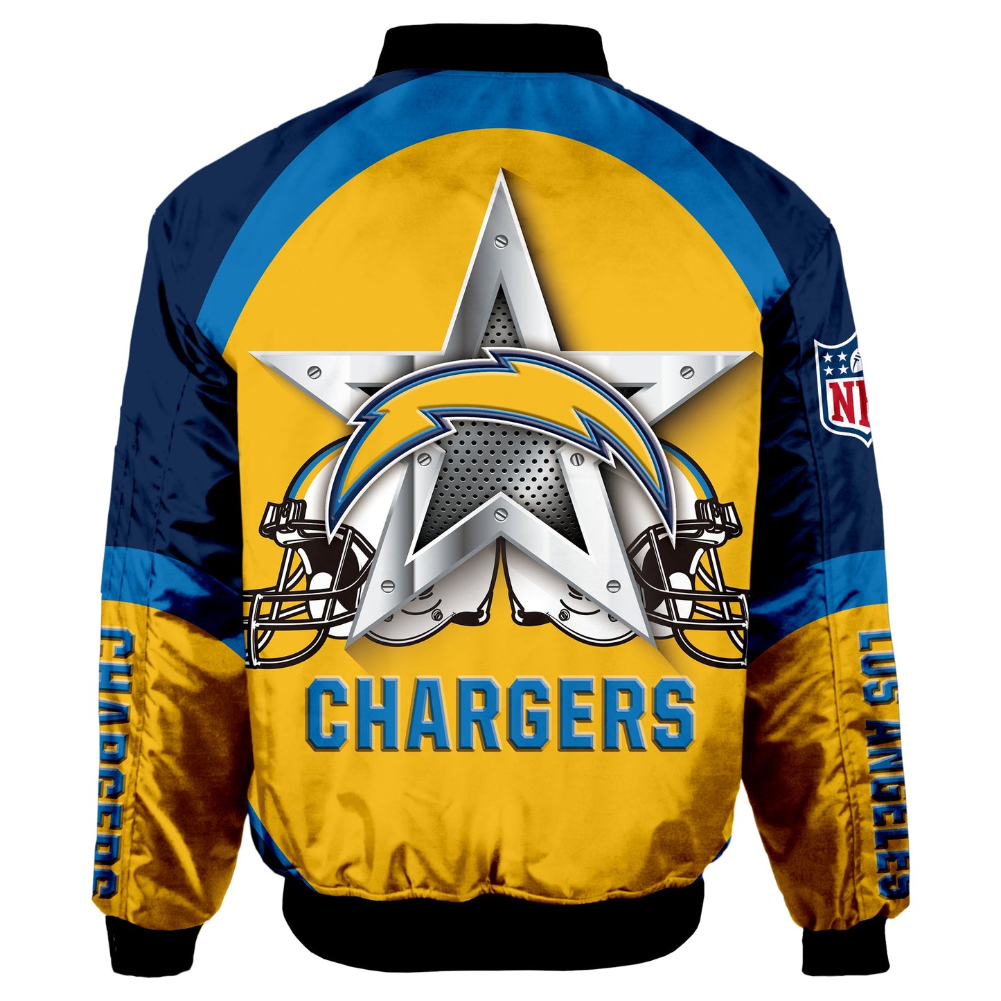 NFL Los Angeles Chargers Bomber Jacket Graphic Football Player Running NH24