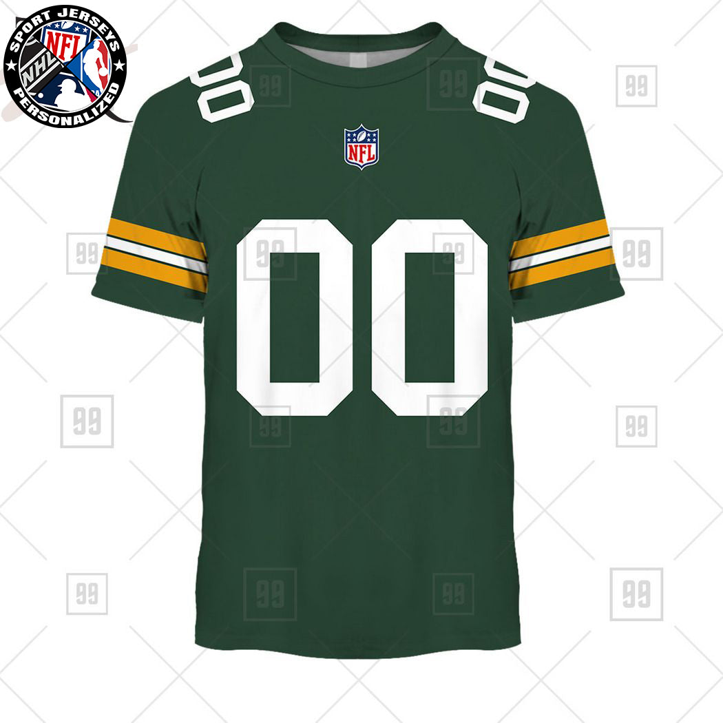 Personalized NFL Green Bay Packers Home Jersey Style T-shirt NH24