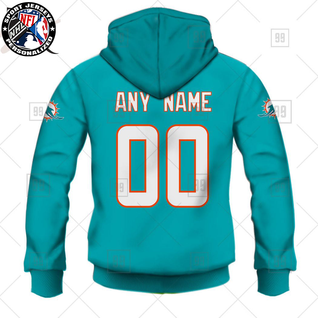 Personalized NFL Miami Dolphins Home Jersey Style Hoodie NH24