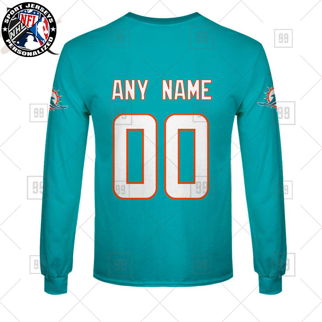 Personalized NFL Miami Dolphins Home Jersey Style Sweatshirt NH24