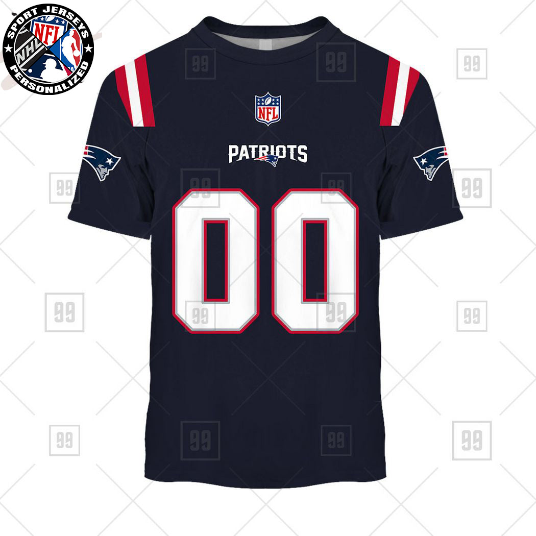 Personalized NFL New England Patriots Home Jersey Style T-shirt NH24