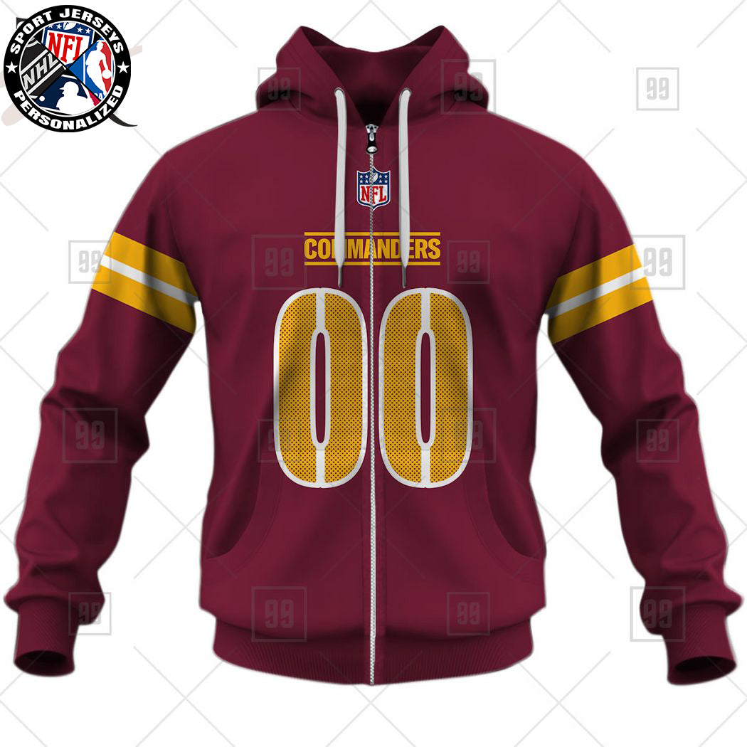 Personalized NFL Washington Commanders Home Jersey Style Hoodie NH24