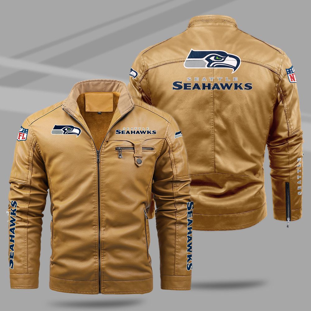 Seattle Seahawks NFL Teams Fleece Leather Jacket For All Season NH24