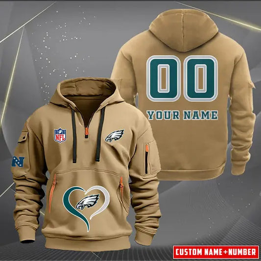 Philadelphia Eagles New Personalized Quarter Men's Hoodie NH24
