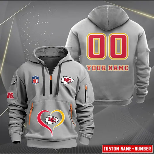 Kansas City Chiefs New Personalized Quarter Men's Hoodie NH24