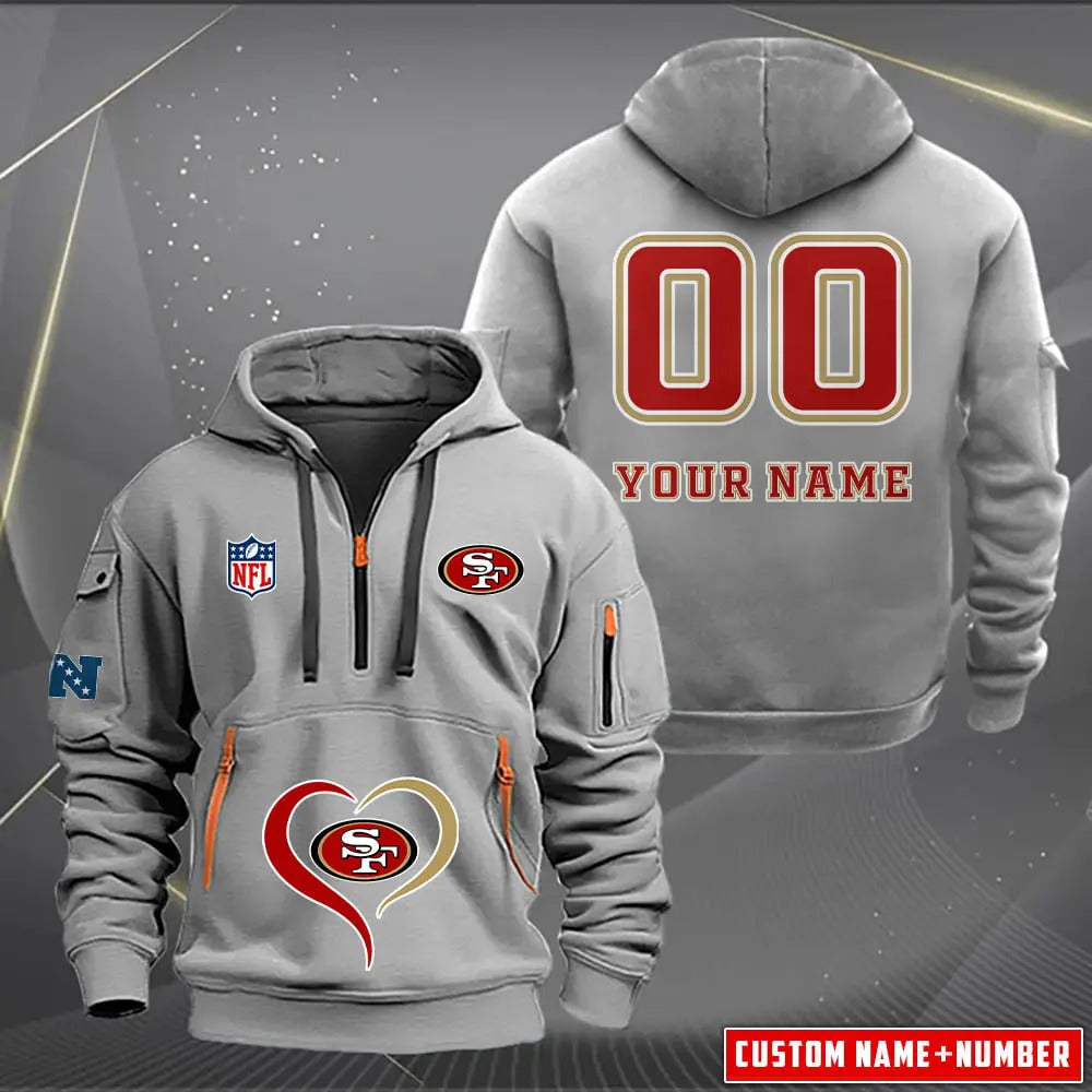 San Francisco 49ers New Personalized Quarter Men's Hoodie NH24