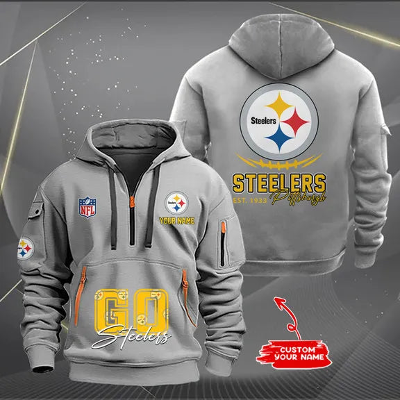 Pittsburgh Steelers New Personalized Quarter Men's Hoodie NH24
