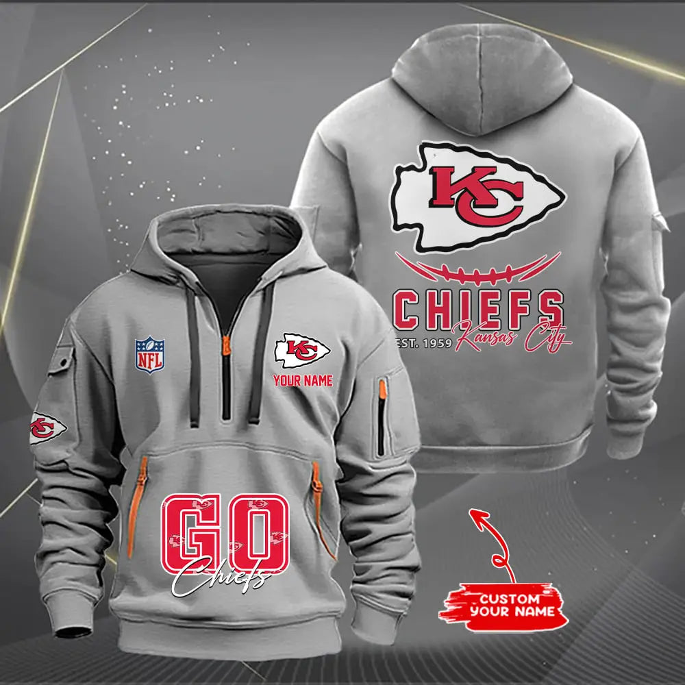 Kansas City Chiefs New Personalized Quarter Men's Hoodie NH24