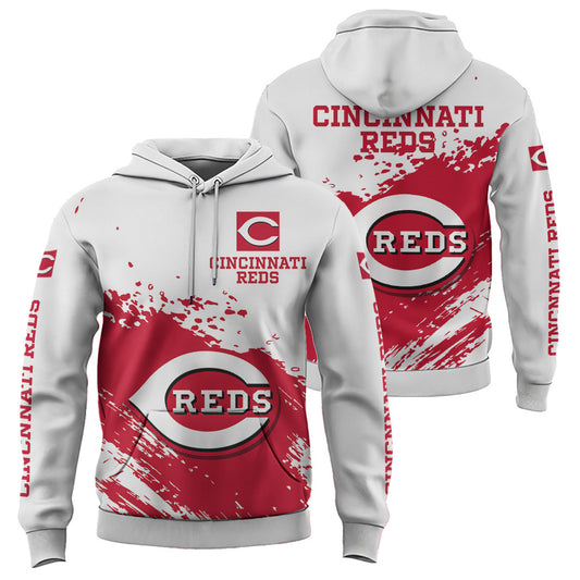 Cincinnati Reds White Color MLB Hoodie For Big Fan NH24 